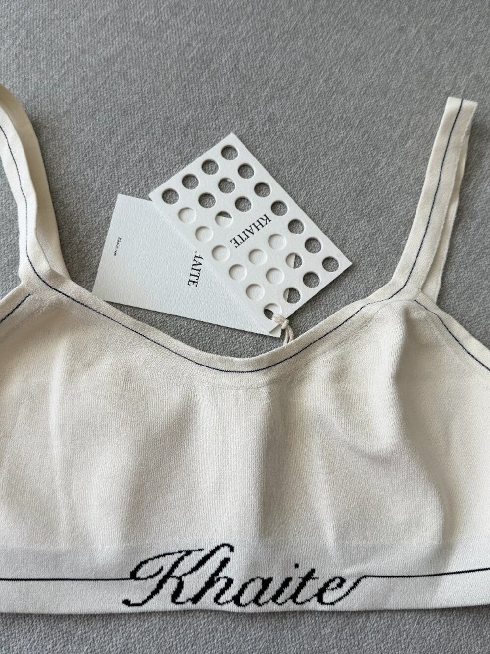 NWT KHAITE Carmelo Intarsia Ribbed Knit Bralette
